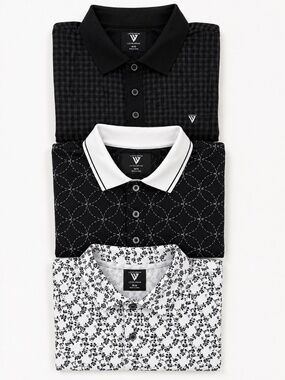 Levelwear Golf Shirt Bundle (3) – Men's Medium – Performance Polos